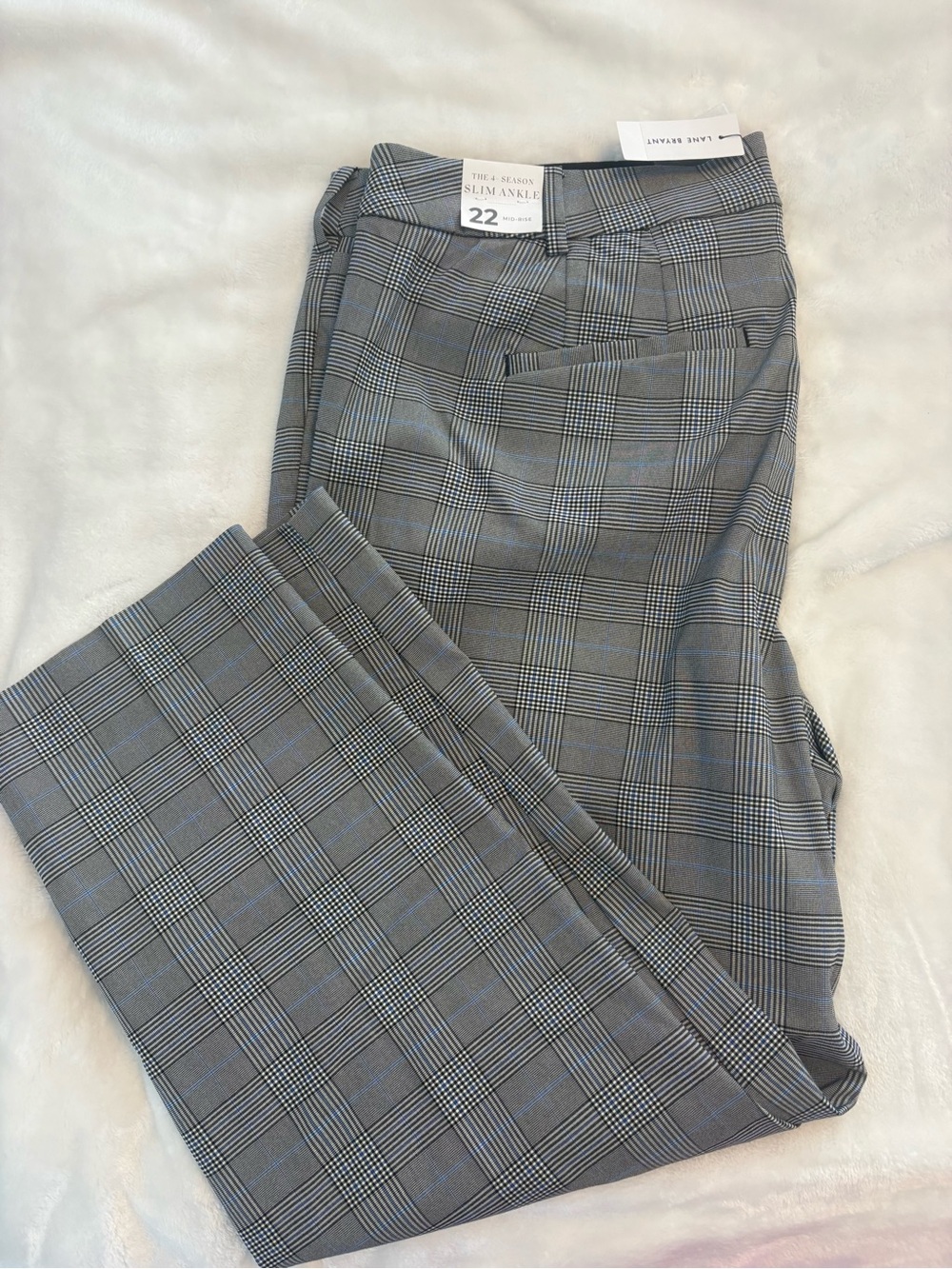 Lane Bryant Gray Plaid Straight Leg Pants